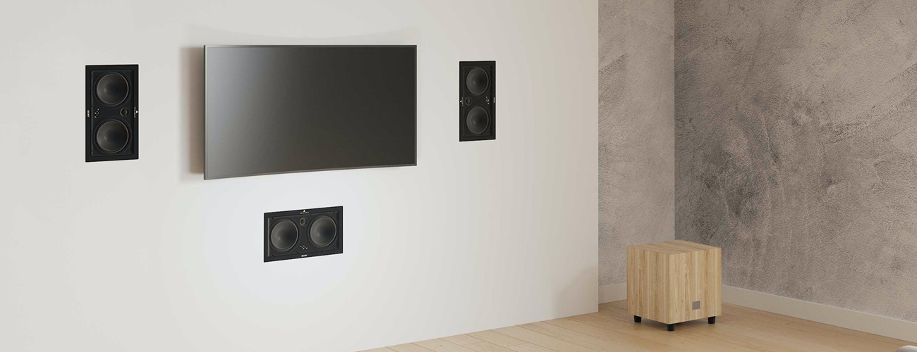 Triangle 3.1 system example with LCR7 in-wall speakers