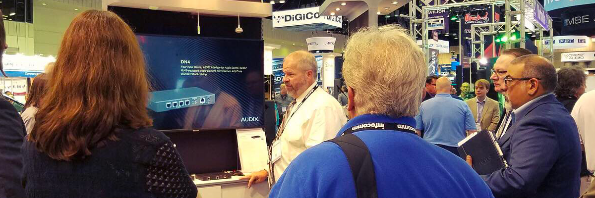 Audix presenting the DN4 and DN43 interfaces at InfoComm 2019