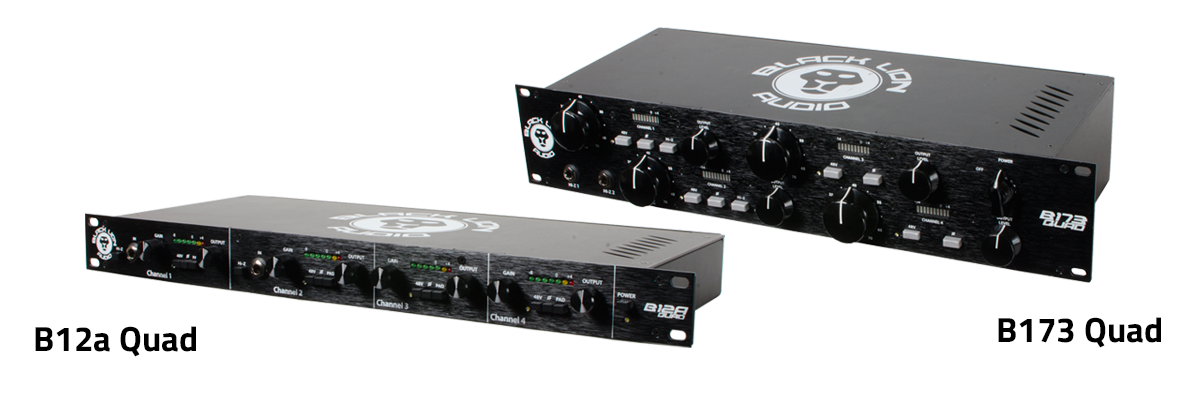Black Lion Audio's B12a Quad and B173 Quad 4-channel preamps