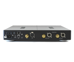 The Bricasti M3 DAC's rear panel featuring built-in USB and balanced outputs