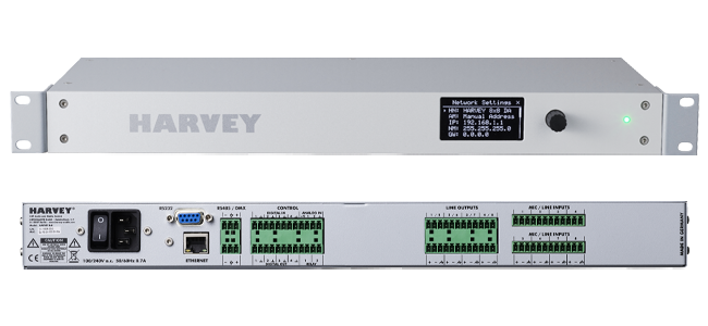 Harvey's configurable DSP hub for audio, lighting and media control