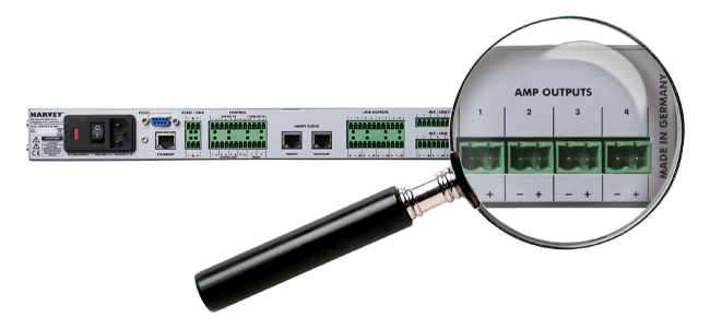 Rear panel ports of Harvey's DSP I/O hub