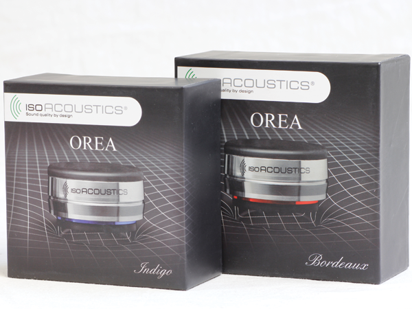 IsoAcoustics OREA Bordeaux and Indigo packaging