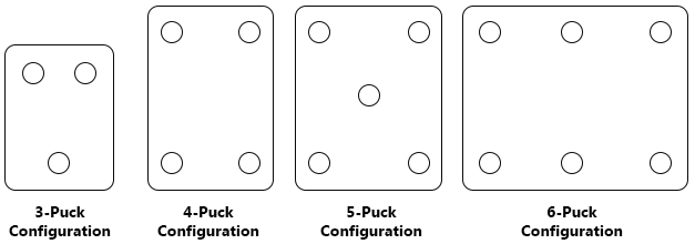 Monitor speaker isolation configurations possible with ISO-Puck stands