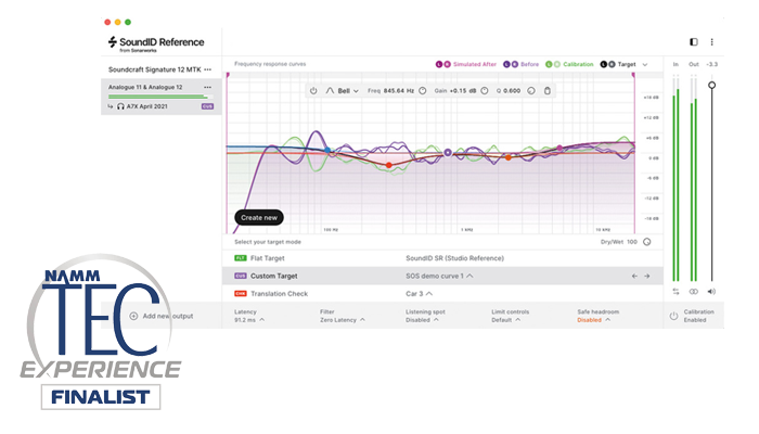 NAMM TEC Award finalist from signal processing software category - Sonarworks SoundID Reference