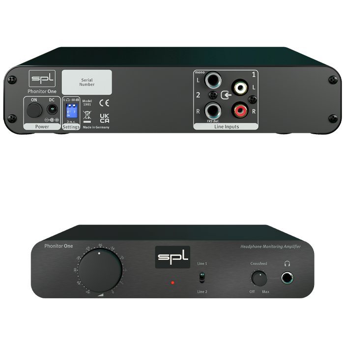 Phonitor One rear panel and front view
