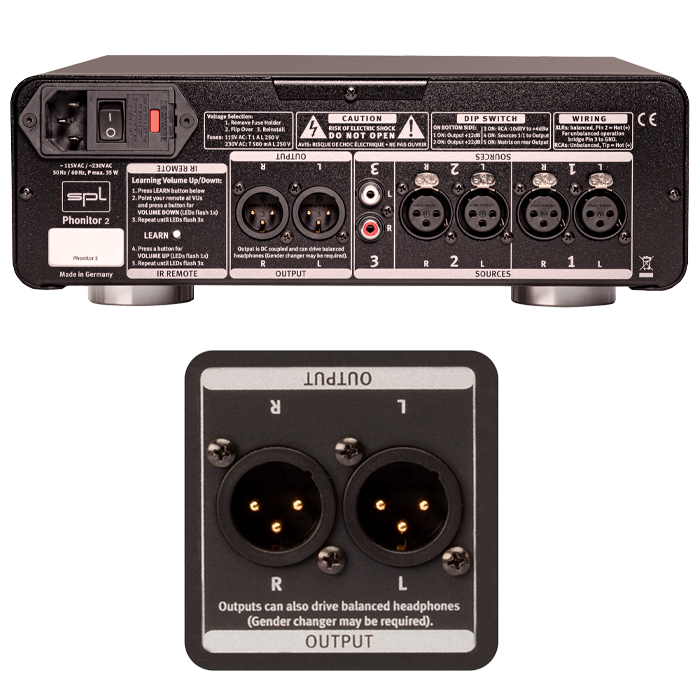 Phonitor 2 rear input array