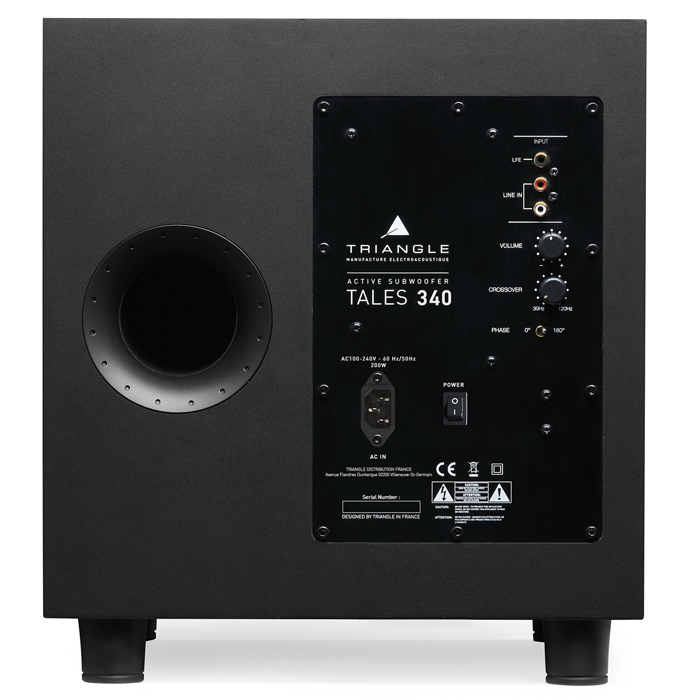 Tales 340 in Black - rear panel and port