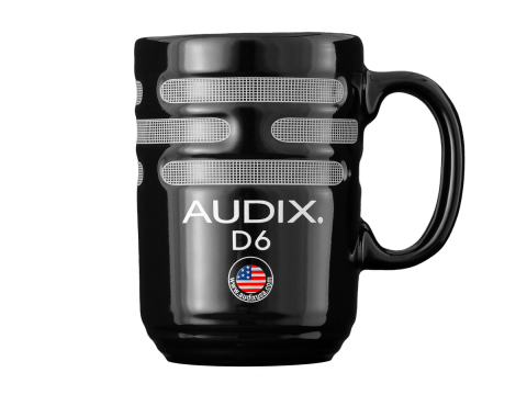 Audix D6-style coffee mug finished in black