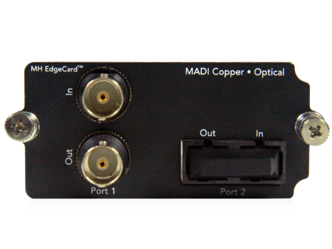 Edge Card featuring both MADI copper and optical terminals