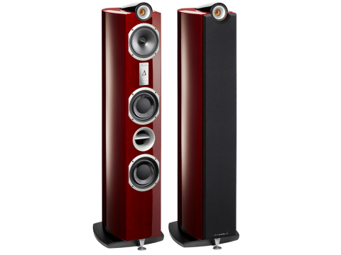 Mahogany finished Delta speakers from Triangle