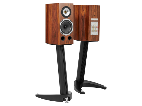 Golden Oak finished Magellan 40th series Duetto speakers