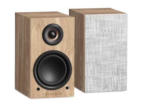 Light Oak finished LN01A speakers from Triangle