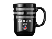 Audix D6-style coffee mug finished in black